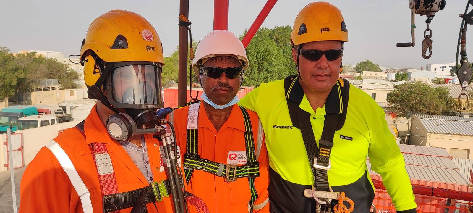 With the lads prior to an entry into a single bed reactor in Qatar